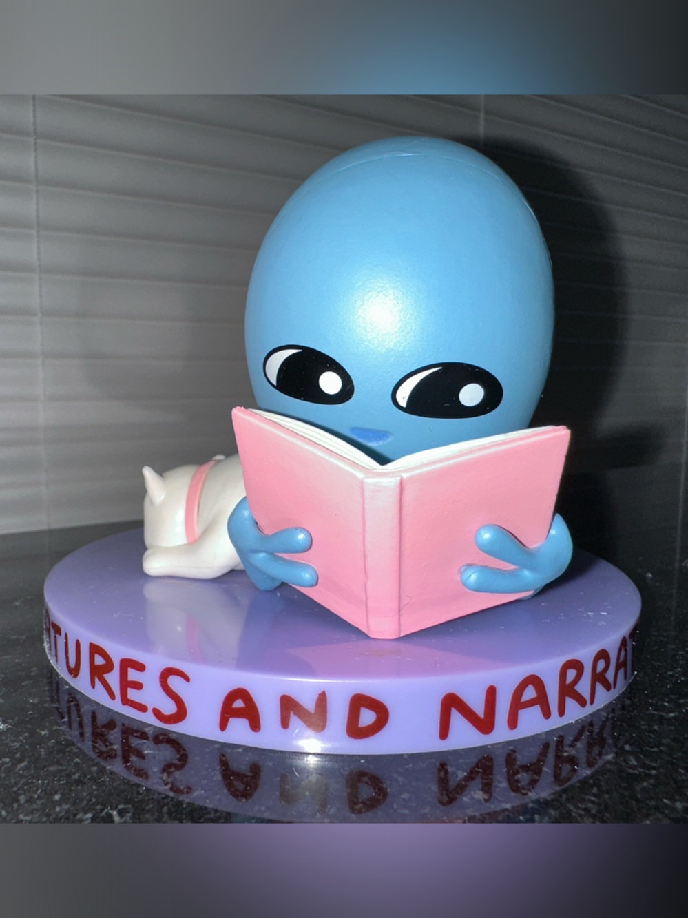 Culturefly Strange Planet Nathan W Pyle Figurine w/ Cat Book Purple Base 2020
